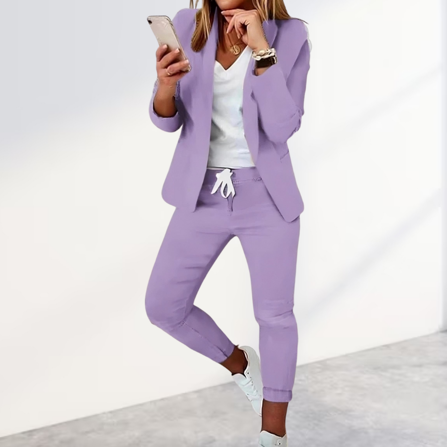 Elegantes Damen 2-Teiler Set mit Blazer & Joggerhose – Bequem, Modern & Business-Casual