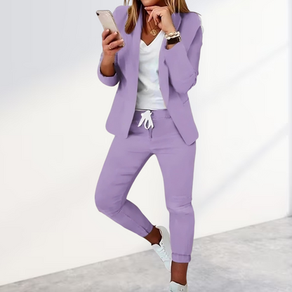 Elegantes Damen 2-Teiler Set mit Blazer & Joggerhose – Bequem, Modern & Business-Casual