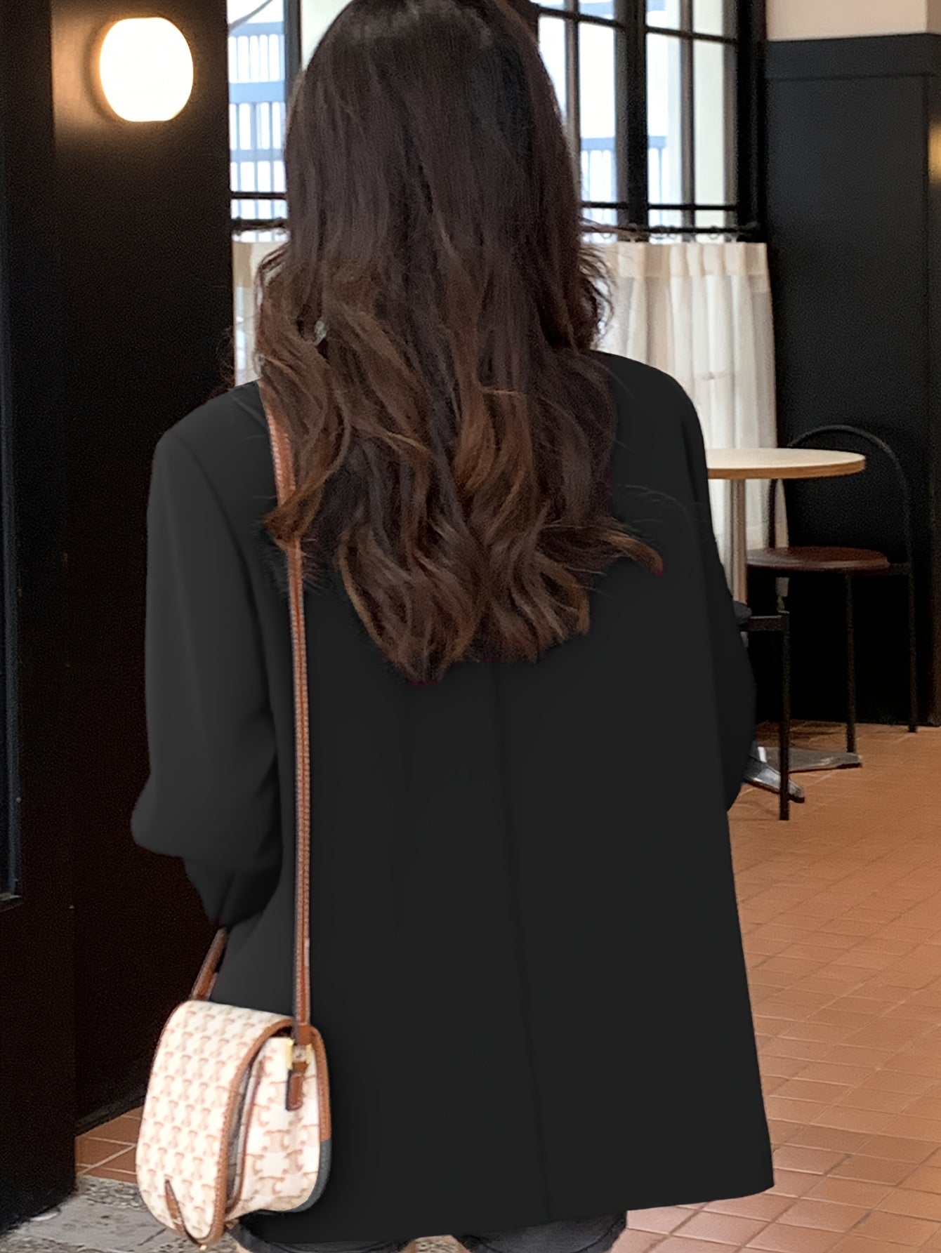 Noézelle - Oversize Blazer Schwarz Business Casual Elegant für Frauen mit Taschen