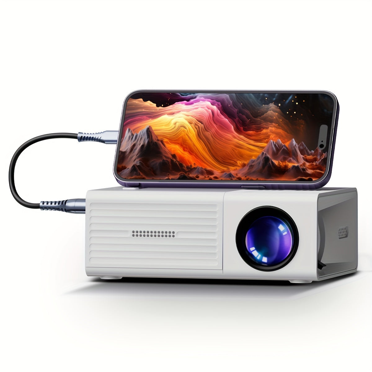 Luxivue - Mini-Projektor Ultra Hell 3000 Lumen – Tragbar, HDTV & USB, Ideal für Heimkino und Outdoor-Nutzung