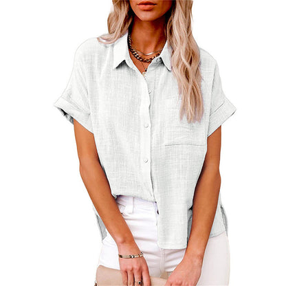 Lässige Kurzarm Hemdbluse für Damen – Luftiges Freizeitshirt leicht & vielseitig
