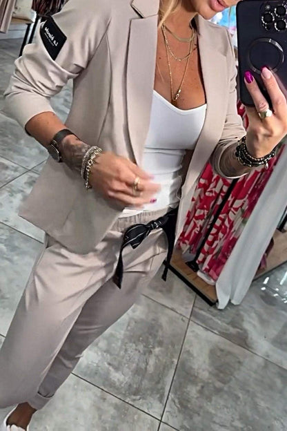 Modernes Damen Blazer-Set mit Stretchhose – Elegantes 2-teiliges Outfit für Büro & Freizeit