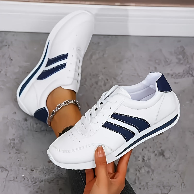 Kalyne - Elegante Weiße Orthopädische Sneakers mit Schwarzen Akzenten, Perfekt für Lange Spaziergänge und Städtereisen