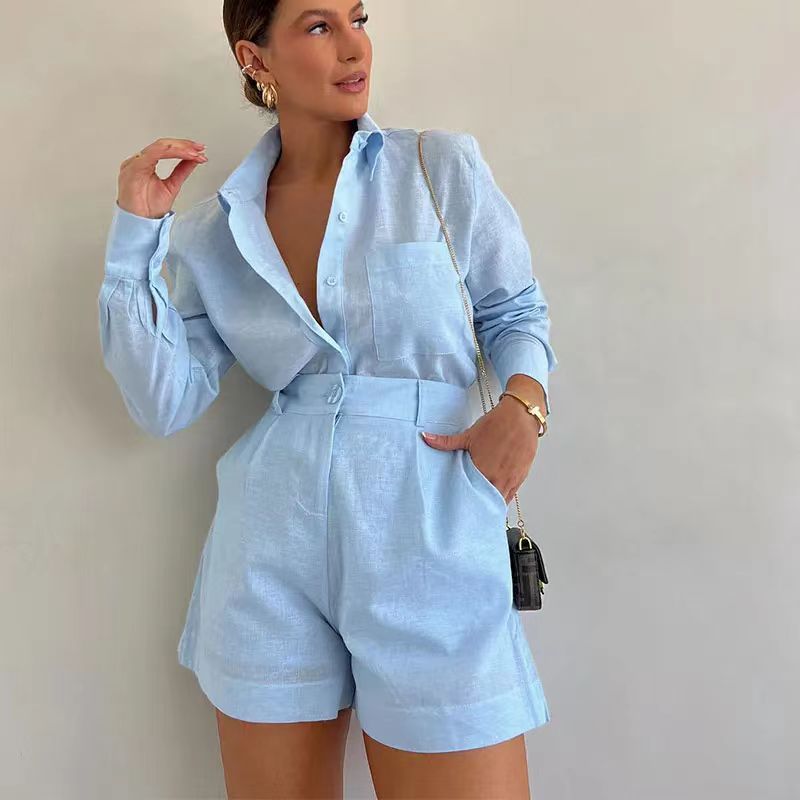 Élodarae - Oversize Hemd & Strukturierte Shorts