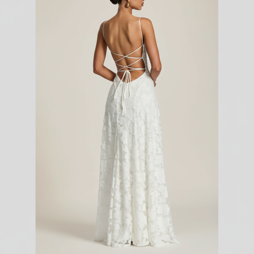Céloria - Sommerkleid mit offenem Rücken aus Chiffon für Damen