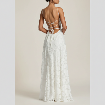 Céloria - Sommerkleid mit offenem Rücken aus Chiffon für Damen