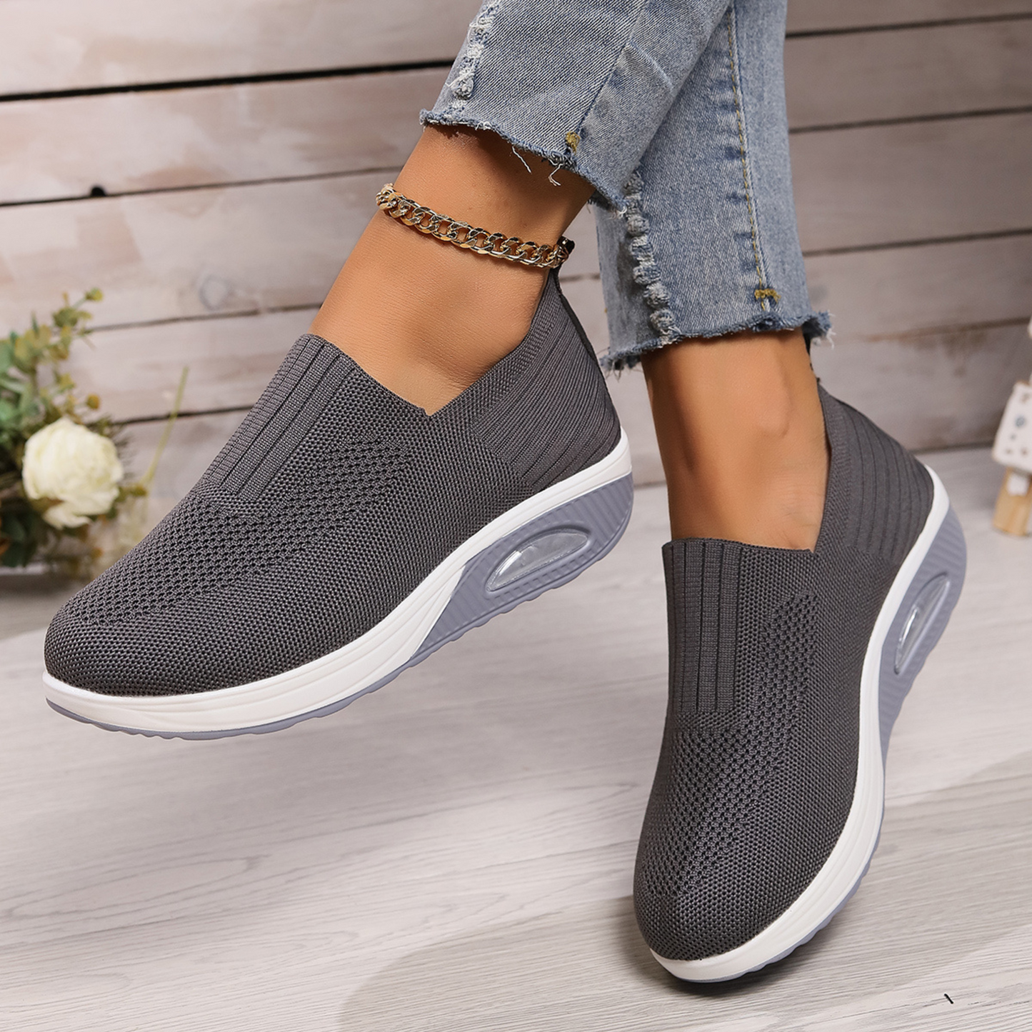 Orthopädische Slip-On Sneaker für Damen – Komfortable Air-Sohle & Schmerzlindernd