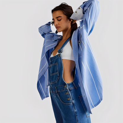 Koralie - Klassische und Weite Jeanssalopette für Frauen