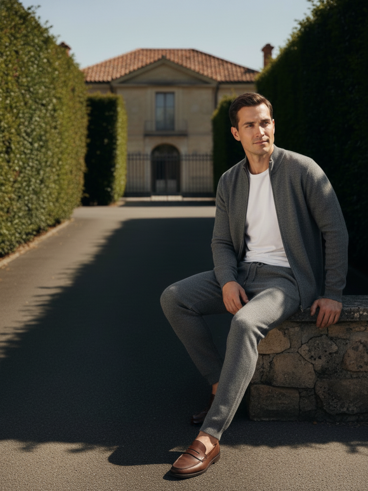 Elegantes Herren Lounge Set – Strickjacke & Jogginghose Komfortabel & Modern
