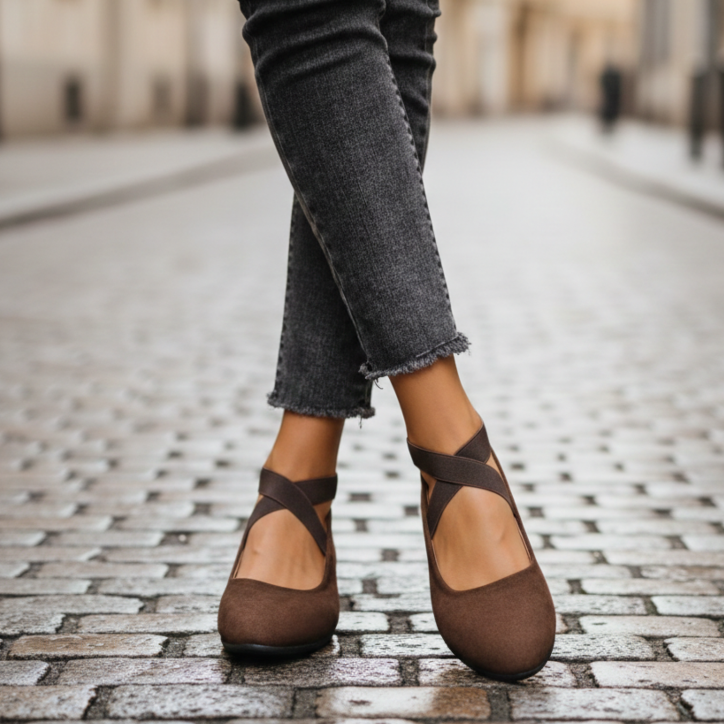 Renée - Orthopädische Schuhe mit Keilsohle für Damen mit Überkreuzten Elastikriemen