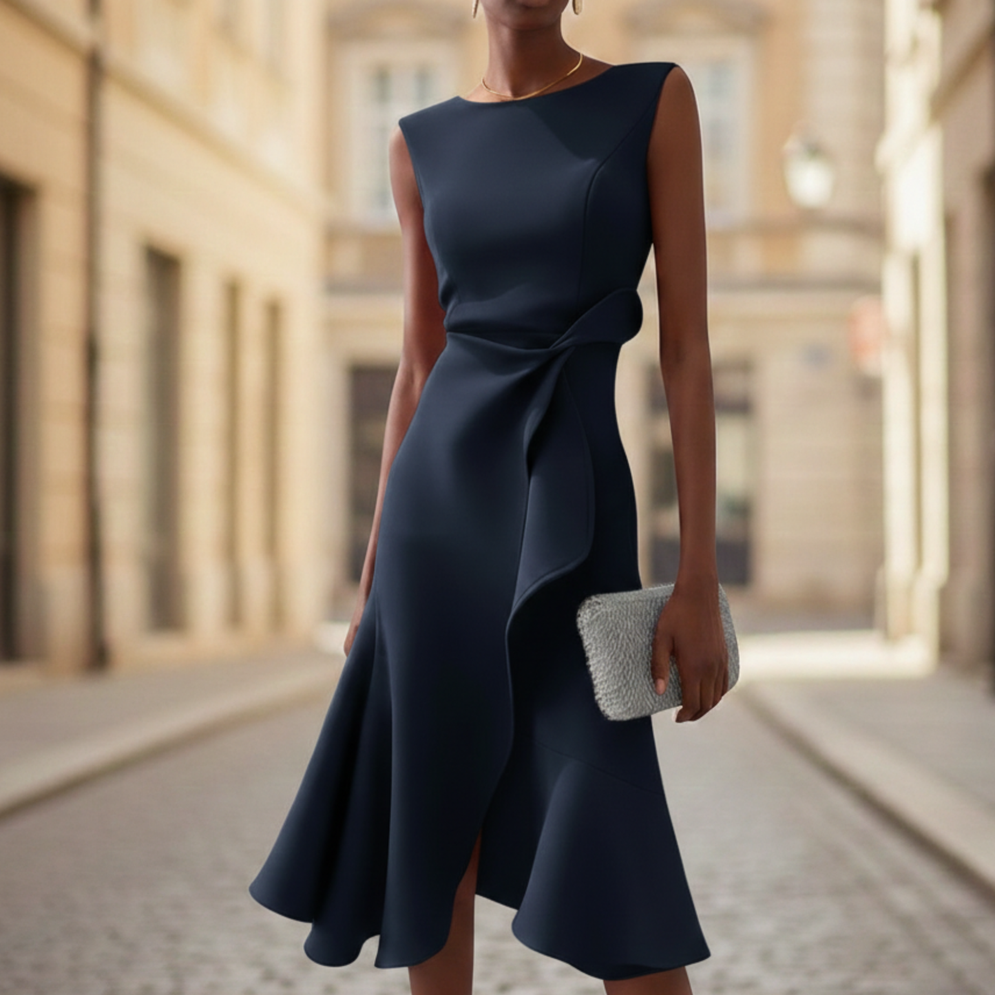 Aelina - Asymmetrisches Midikleid für Frauen