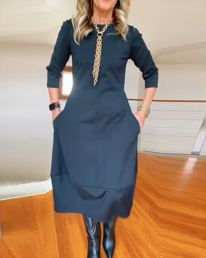 Améline - Elegantes und Bequemes Midikleid für den Frühling mit Taschen