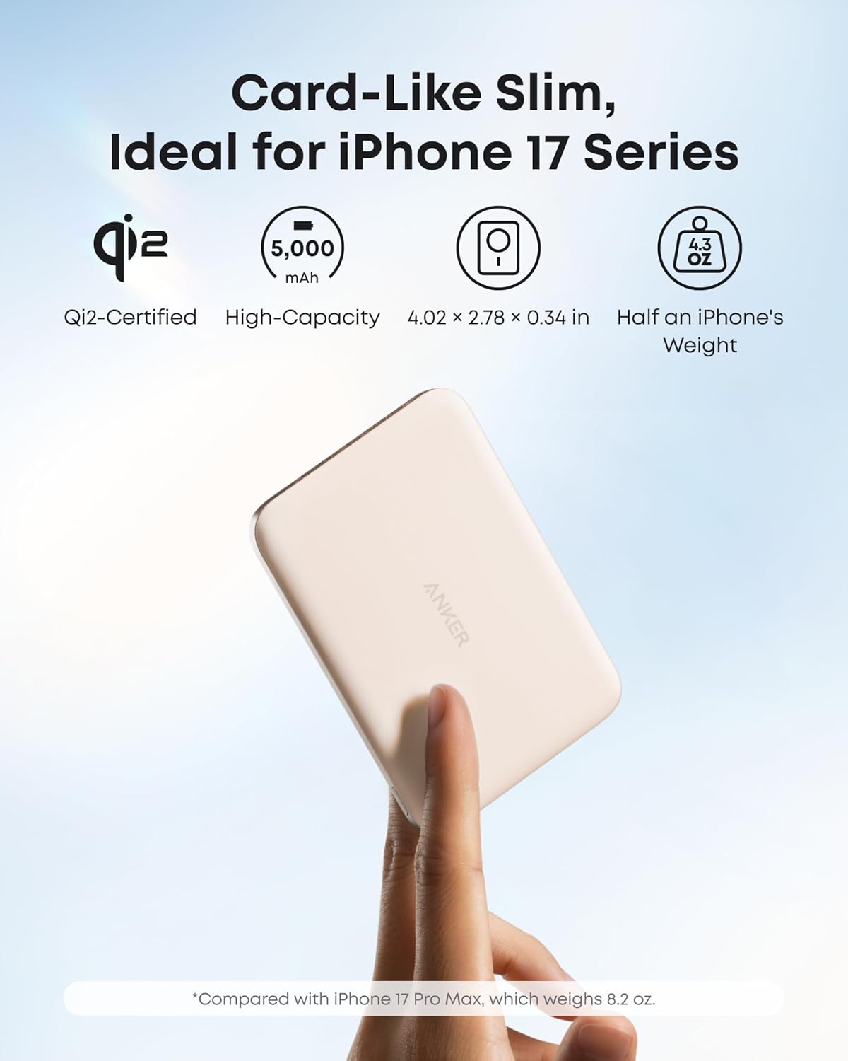 Magnetische Powerbank 5000mAh mit Qi2 & USB-C – Ultra Slim Schnellladegerät für iPhone