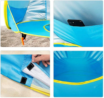 Soléane - Sommerzelt für Kinder BabyShade mit faltbarem Pool für den Strand, im Sack verstaubar