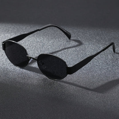 Ovale Retro Sonnenbrille mit Metallrahmen & UV400 Schutz für Damen – Elegante Slim Shades