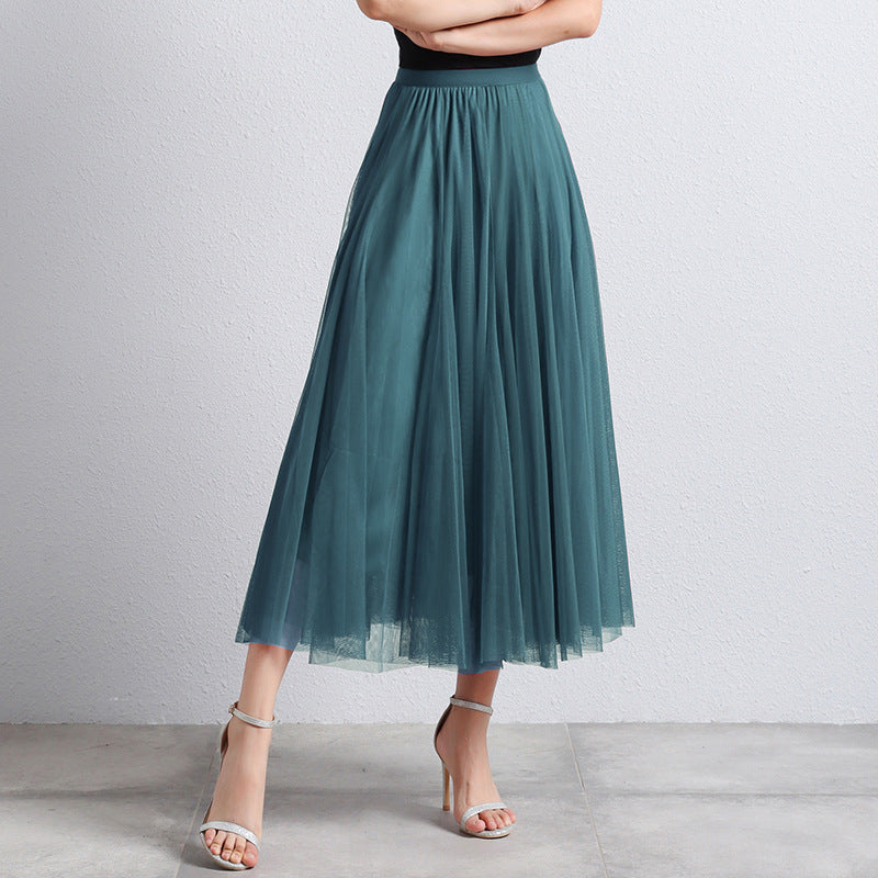 Eleganter Damen Tüllrock Midi – Hochtaillierter Plissee Rock für Stilvolle Looks