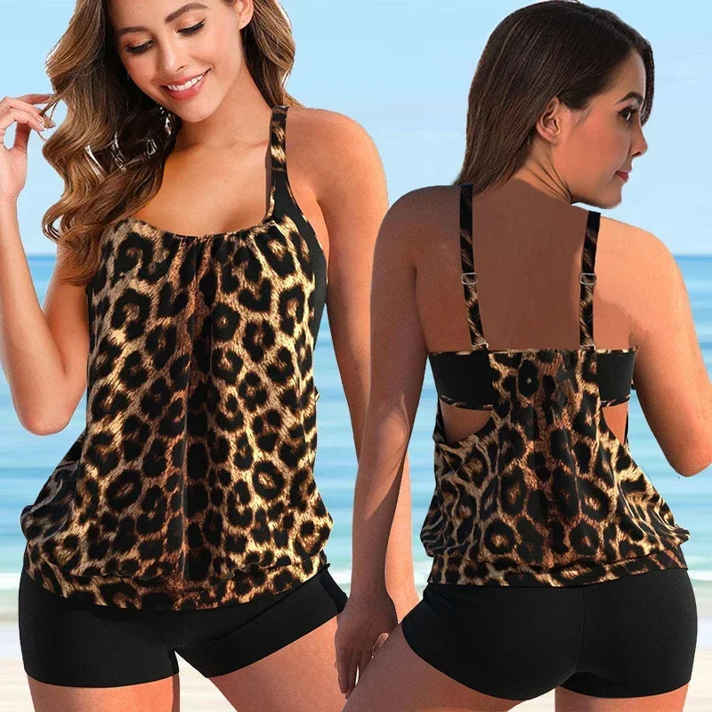 Figurschmeichelnder Tankini mit Shorts – Bequemes Damen Bade-Set für Strand & Urlaub