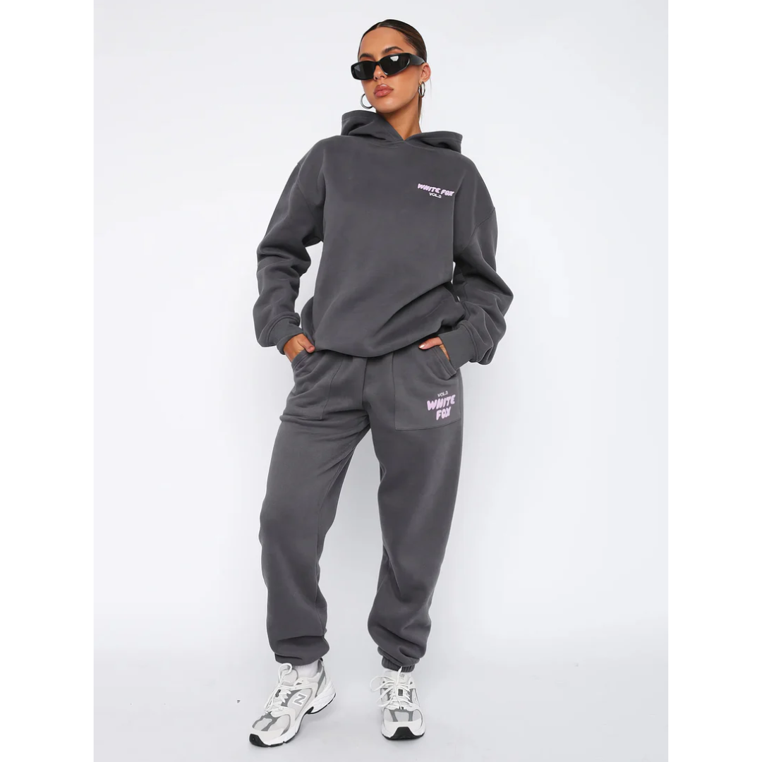 Félicie - Lässiges Sportanzug-Set für Frauen | Kapuzenpullover & Jogginghose | Weiches Fleece-Innenfutter