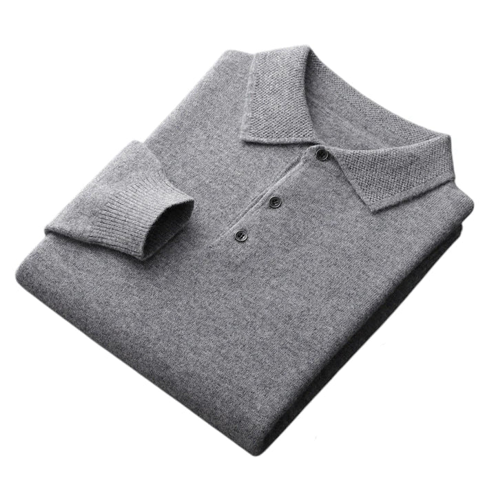 Lazare - Elegantes und Weiches Cashmere-Polo mit Langen Ärmeln für Herren
