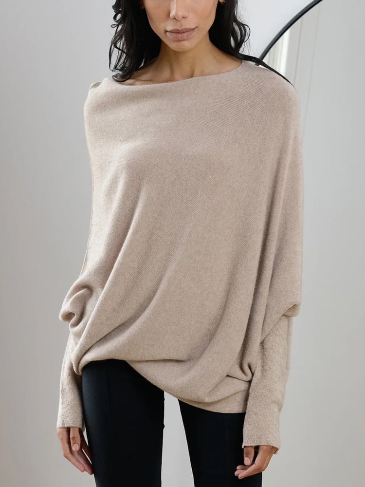 Rosalie - Luxuriöser Oversized-Pullover aus Kaschmir mit Freiliegenden Schultern für den Frühling