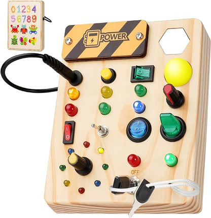 Jouvelia - Montessori-Tafel für Kleinkinder, 27 LED-Lichter – Montessori-Spielzeug für 1 bis 6 Jahre
