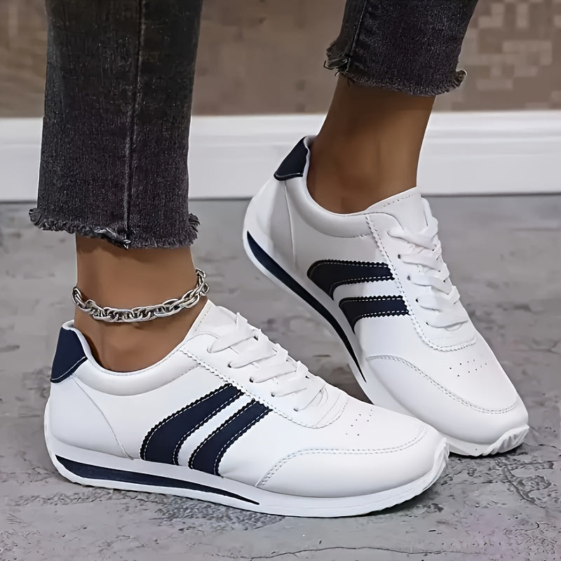 Kalyne - Elegante Weiße Orthopädische Sneakers mit Schwarzen Akzenten, Perfekt für Lange Spaziergänge und Städtereisen