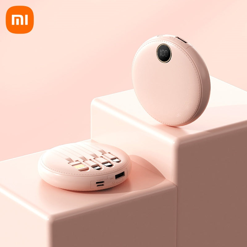 Énergo - Powerbank Zirkular Mini Xiaomi 20 000 mAh – Schnelles Laden – Tragbare externe Batterie mit Kabel und Digitalanzeige – Mobile Stromversorgung