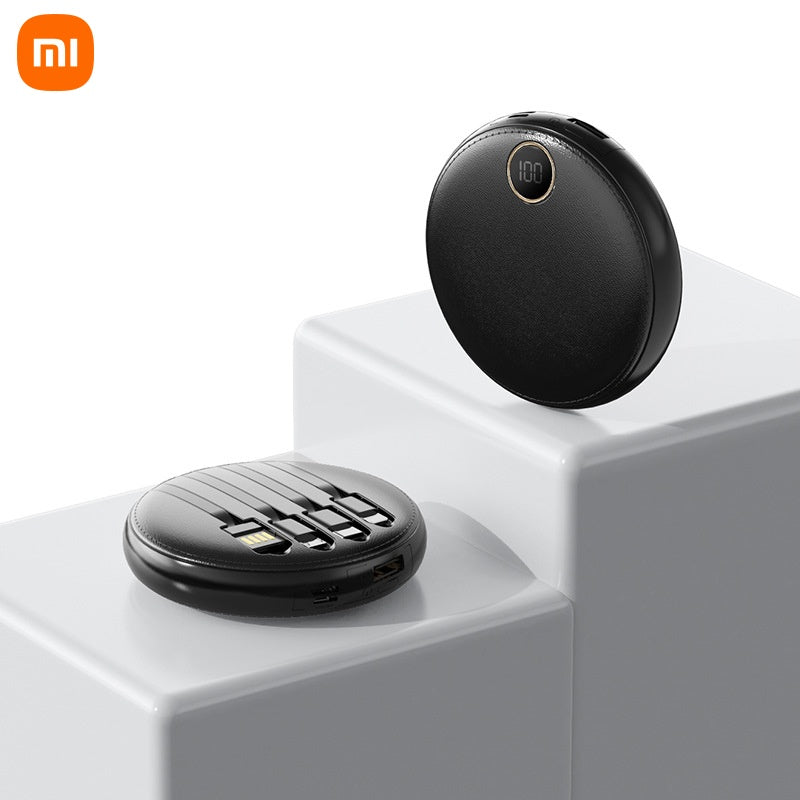 Énergo - Powerbank Zirkular Mini Xiaomi 20 000 mAh – Schnelles Laden – Tragbare externe Batterie mit Kabel und Digitalanzeige – Mobile Stromversorgung