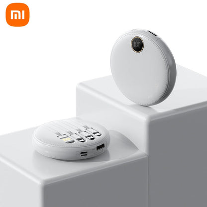 Énergo - Powerbank Zirkular Mini Xiaomi 20 000 mAh – Schnelles Laden – Tragbare externe Batterie mit Kabel und Digitalanzeige – Mobile Stromversorgung