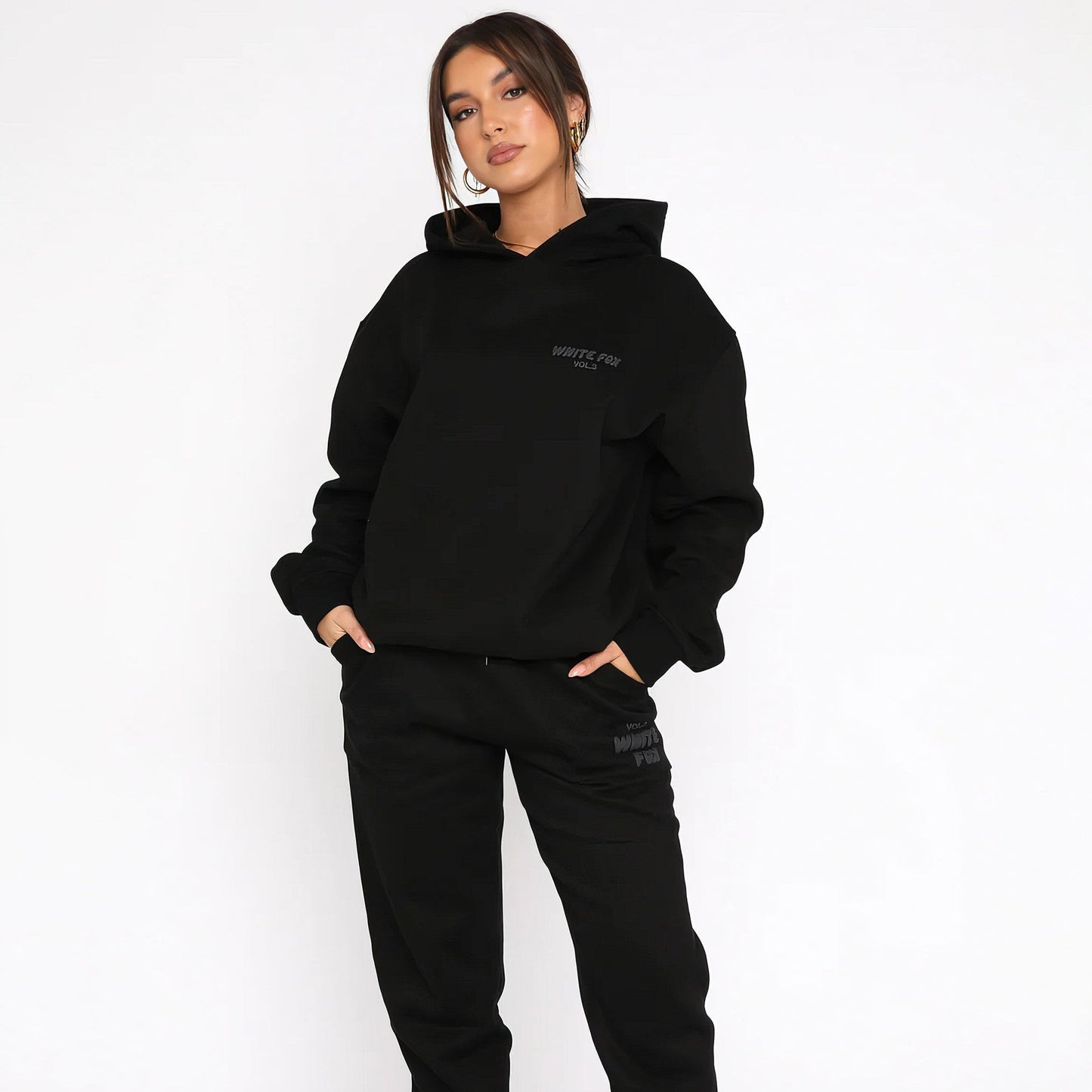 Oréline - Elegantes Zweiteiliges Set: Hoodie und Hochtaillierte Jogginghose in Sanften Farben