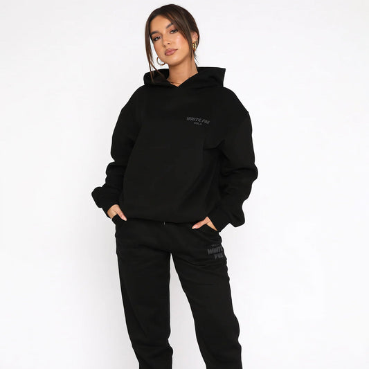 Oréline - Elegantes Zweiteiliges Set: Hoodie und Hochtaillierte Jogginghose in Sanften Farben