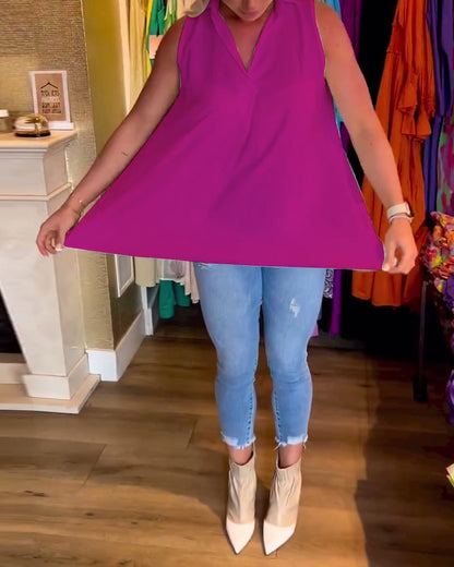 Lyséa - Ärmellose Lange Bluse, Leicht und Elegant für Frühling und Sommer, für Damen