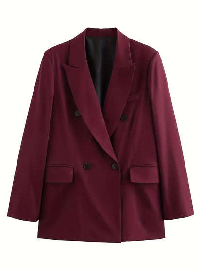 Iréva - Oversize Blazer Klassisch Bordeaux für Frauen – Übergangsjacke