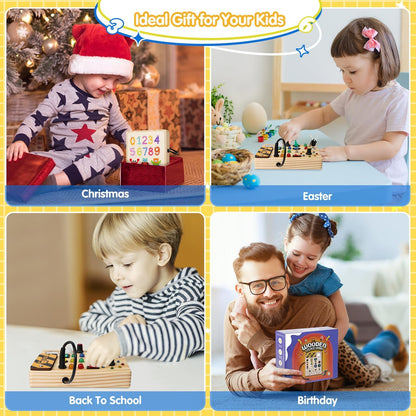 Jouvelia - Montessori-Tafel für Kleinkinder, 27 LED-Lichter – Montessori-Spielzeug für 1 bis 6 Jahre