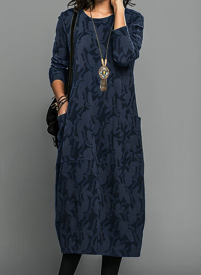 Ravelle - Bequeme Oversize-Frühjahrsrobe mit 3/4-Ärmeln, Blumenmuster und Taschen