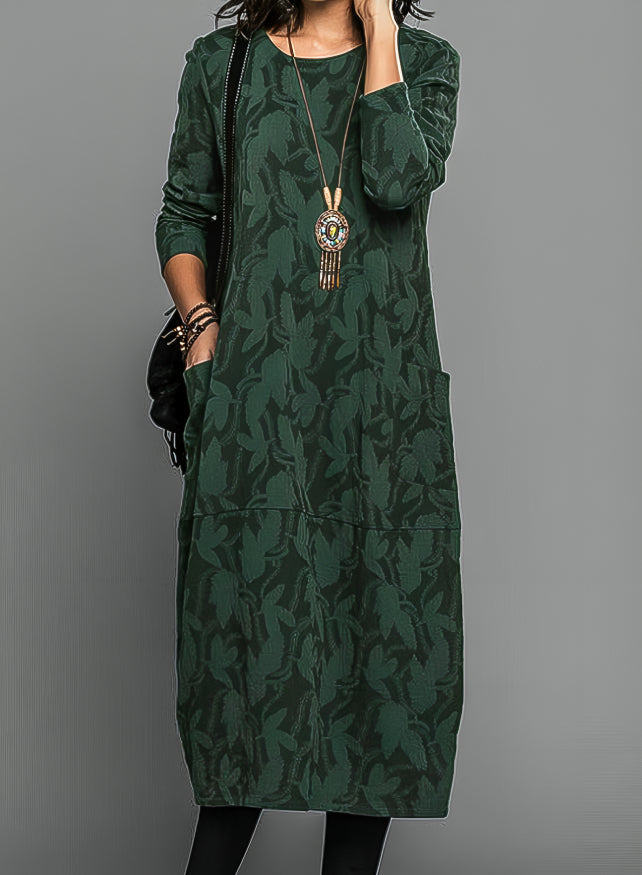 Ravelle - Bequeme Oversize-Frühjahrsrobe mit 3/4-Ärmeln, Blumenmuster und Taschen