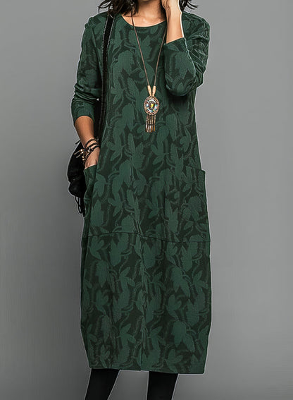 Ravelle - Bequeme Oversize-Frühjahrsrobe mit 3/4-Ärmeln, Blumenmuster und Taschen