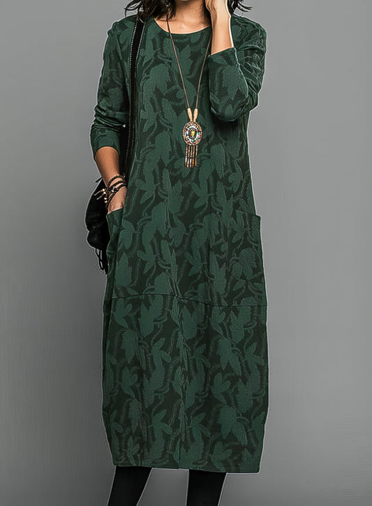 Ravelle - Bequeme Oversize-Frühjahrsrobe mit 3/4-Ärmeln, Blumenmuster und Taschen