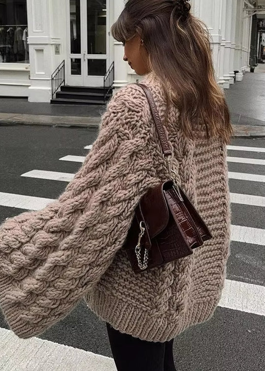 Marguerite - Elegantes Oversize-Strickkleid mit langen, weiten Ärmeln für den Frühling und Herbst für Frauen