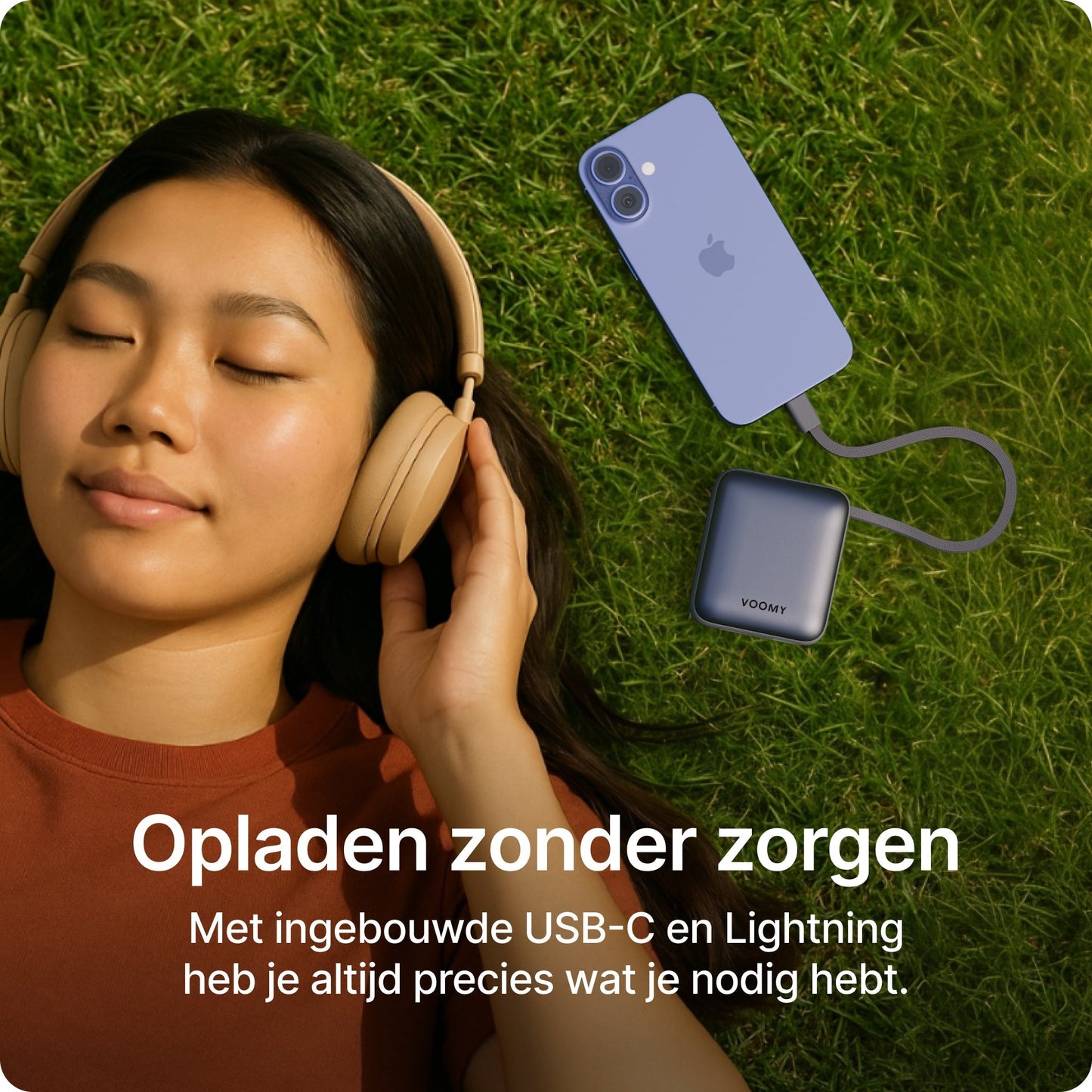 Ampéra - Voomy Charge P610 – Powerbank 10 000 mAh – Integrierte Kabel – Schnellladung 22,5 W
