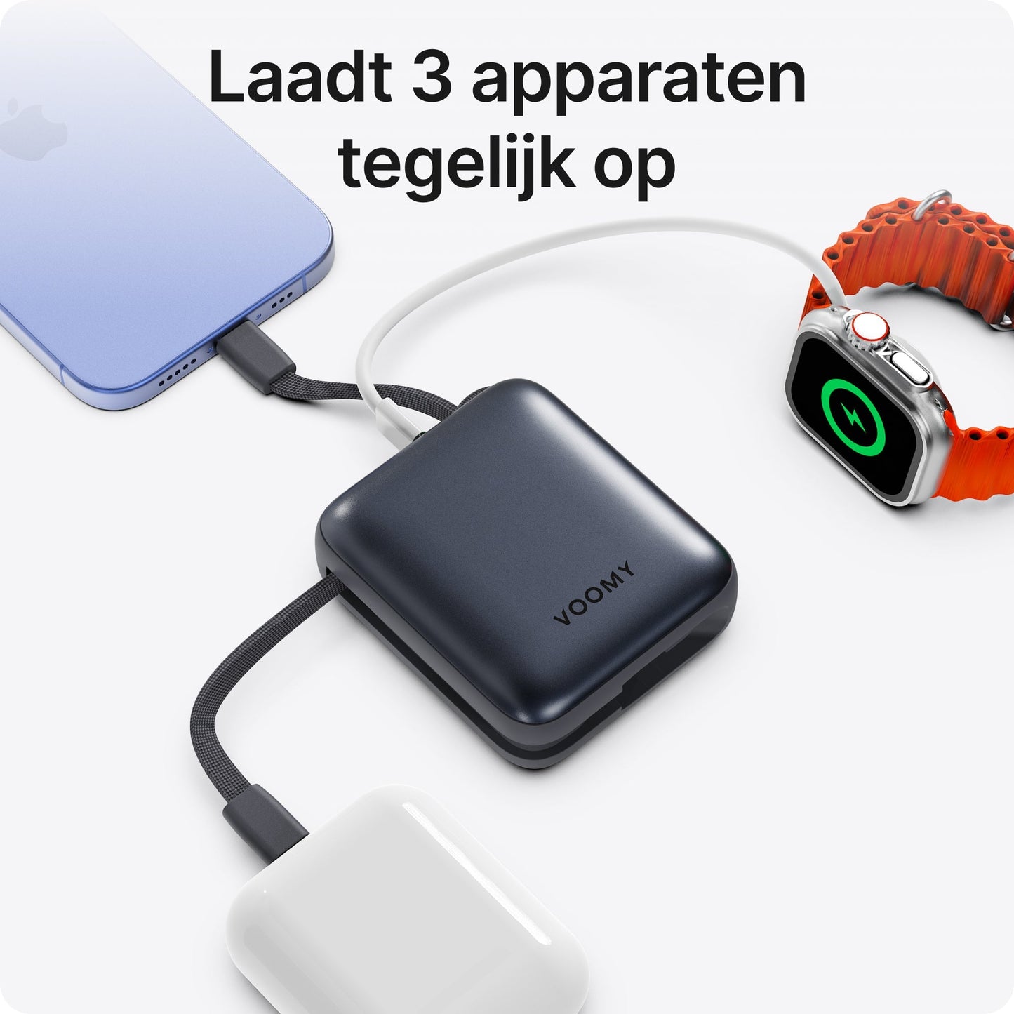Ampéra - Voomy Charge P610 – Powerbank 10 000 mAh – Integrierte Kabel – Schnellladung 22,5 W