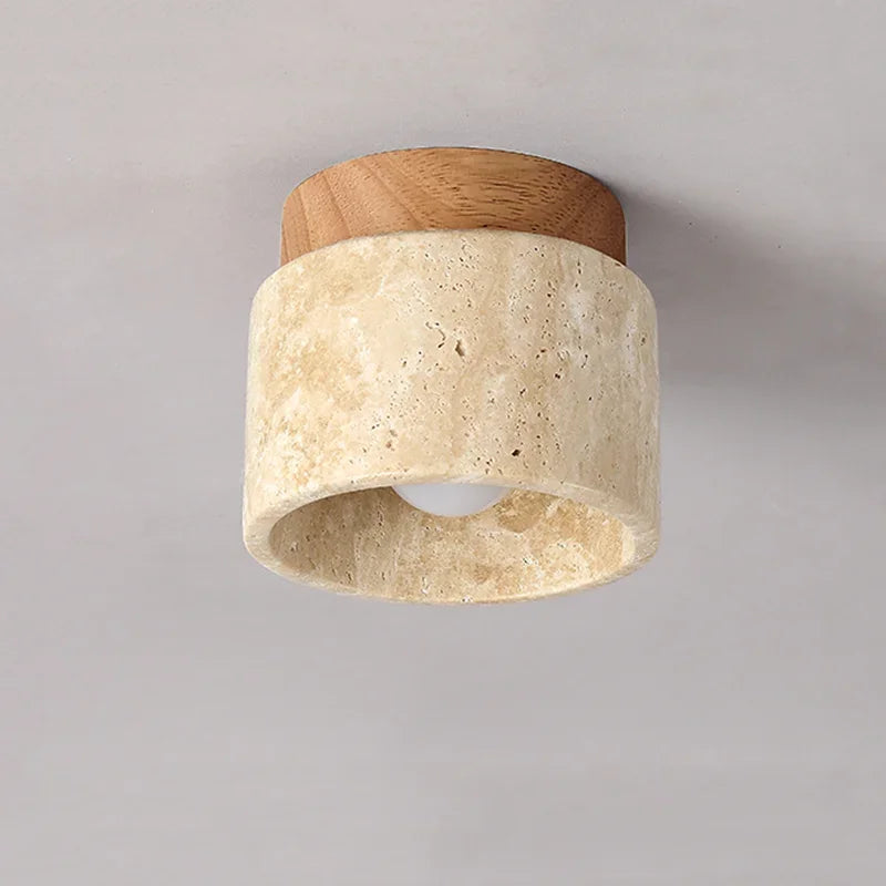 ZenithPierre - Japanische Deckenlampe aus Travertin