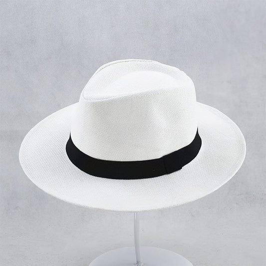 Klassischer Fedora Strohhut für Herren – Eleganter Sommerhut mit UV-Schutz & Reiseetui