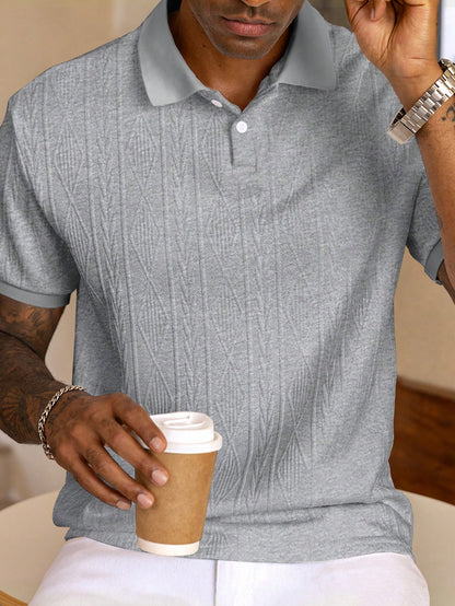 Strukturiertes Polo-Shirt für Herren – Elegantes Kurzarmshirt atmungsaktiv & stilvoll