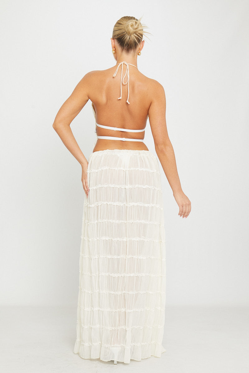 Paloma - Transparentes Raffung Oberteil mit Maxi-Rock