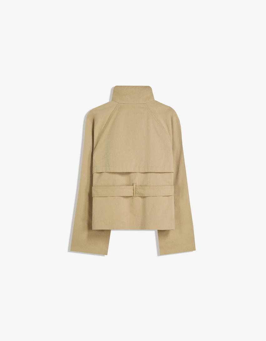 Elvire - Modischer Kurzer Frühlings-Trenchcoat für Frauen, Mit Knöpfen und Taillengürtel