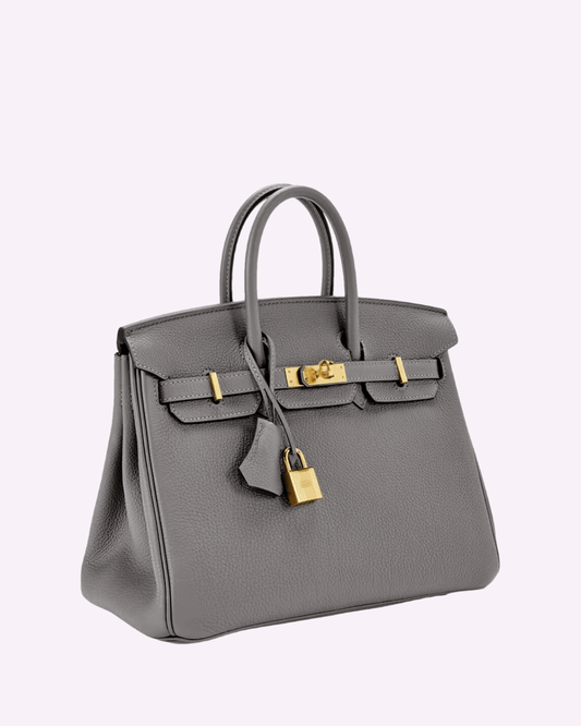 Salomé - Mirabella – Subtiler Luxus-Handtasche aus veganem Leder mit goldenen Details, einfarbig