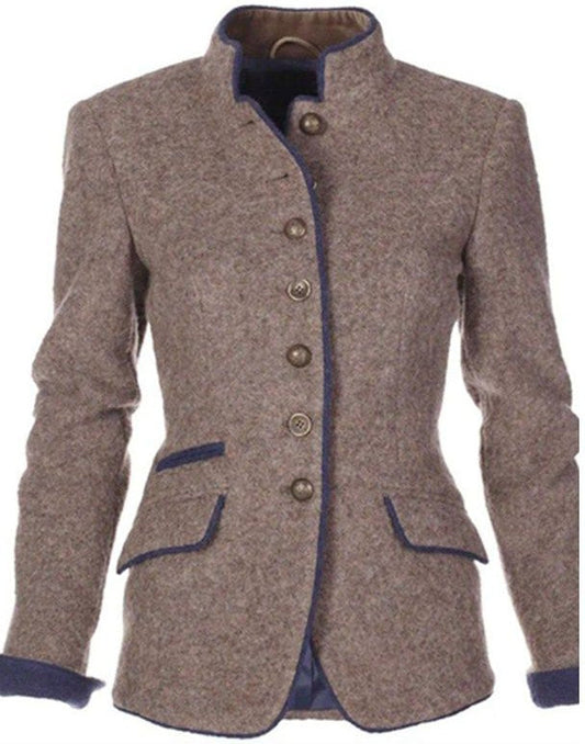 Lyrisse - Eleganter Samt-Blazer mit Knöpfen und Taschen, aus warmem Stoff