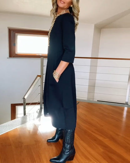 Améline - Elegantes und Bequemes Midikleid für den Frühling mit Taschen