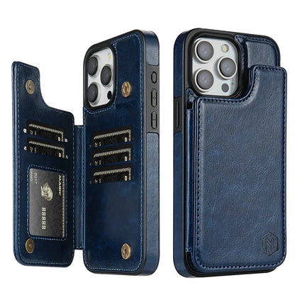 Magnoria - Luxuriöse Ledertasche für das Handy mit Kartenfächern, Fotobereich und Magnetverschluss